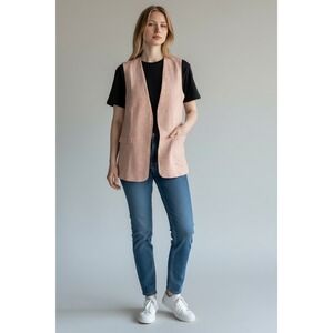 Untaggable Tunic Vest Sleeveless Blazer Blush Minimalist Layering Chic NEW